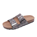 Belt buckle leopard print slippers for women flat casual retro Birkenstock slippers for women
